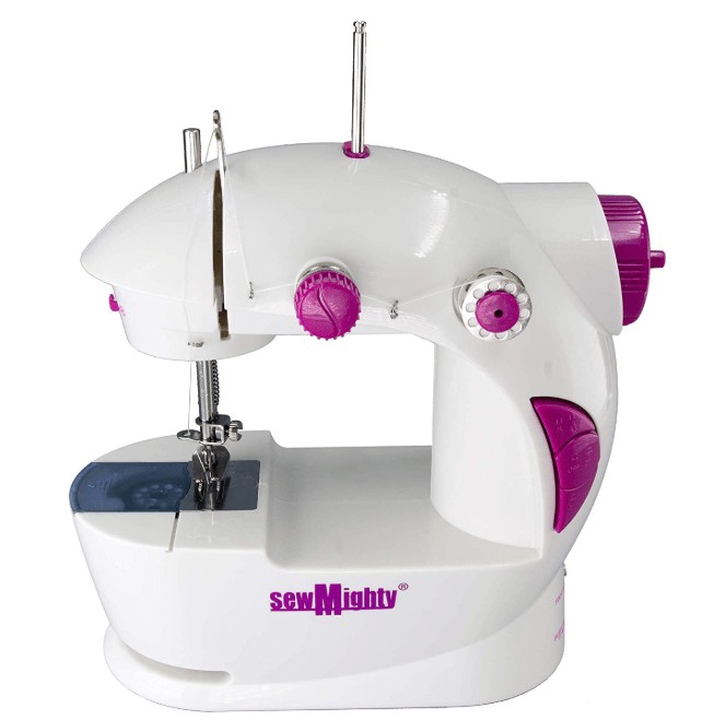 young girls sewing machine