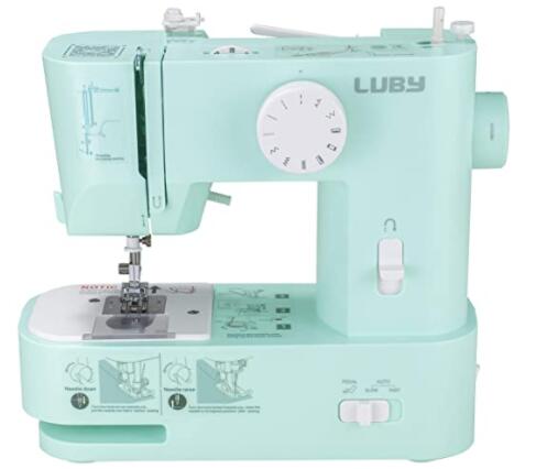 small blue simple sewing machine